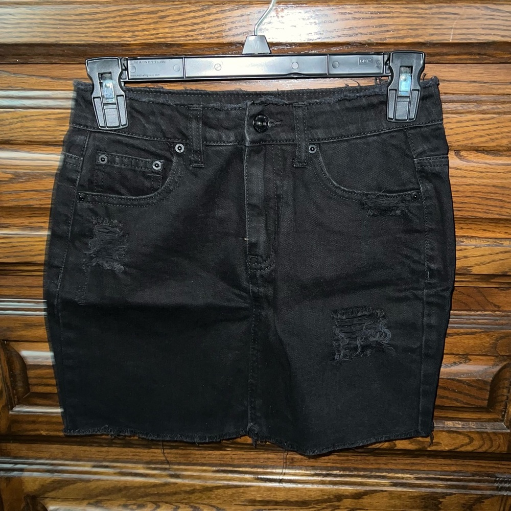 Black Denim Skirt